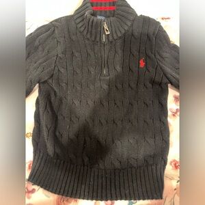 Ralph Lauren Cable Knit Cotton Quarter Zip Sweater